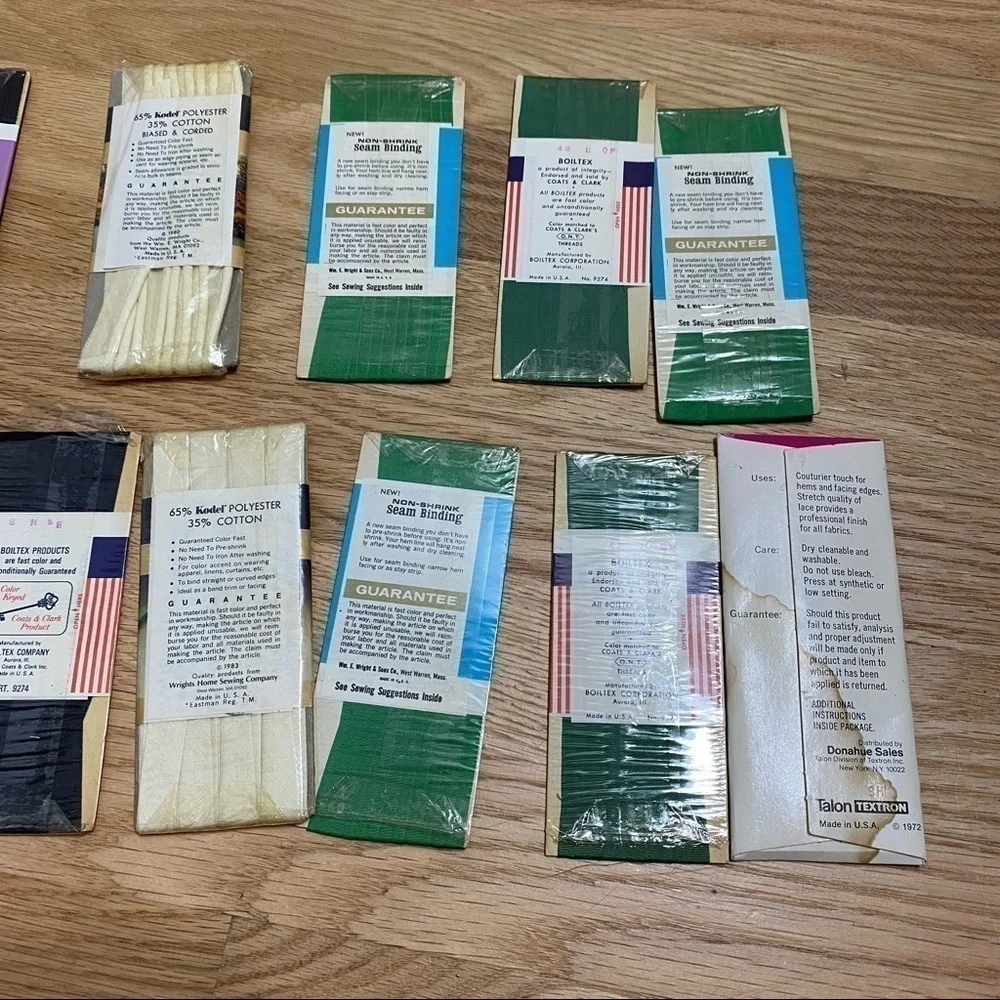 Vintage Twill Tape Seam Binding Sewing Bundle NEW J&P Coats Boiltex Wrights